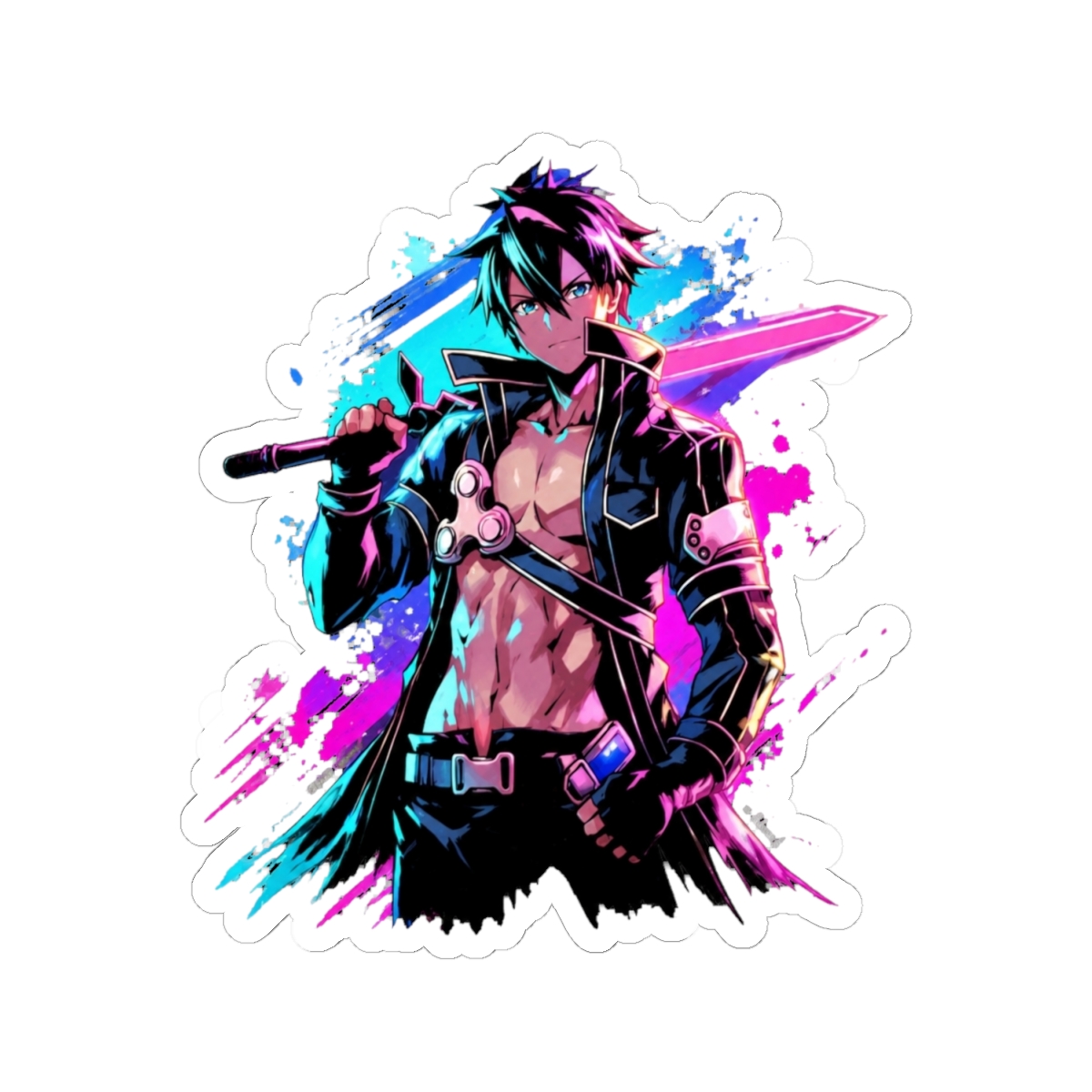 sword art online - kirito Sticker - alternate angle 1, merchandise
