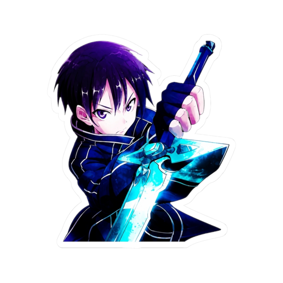 Kirito Sword Art Online Blue Aura Neon Cosmic Heroic Focus - alternate angle 3, merchandise