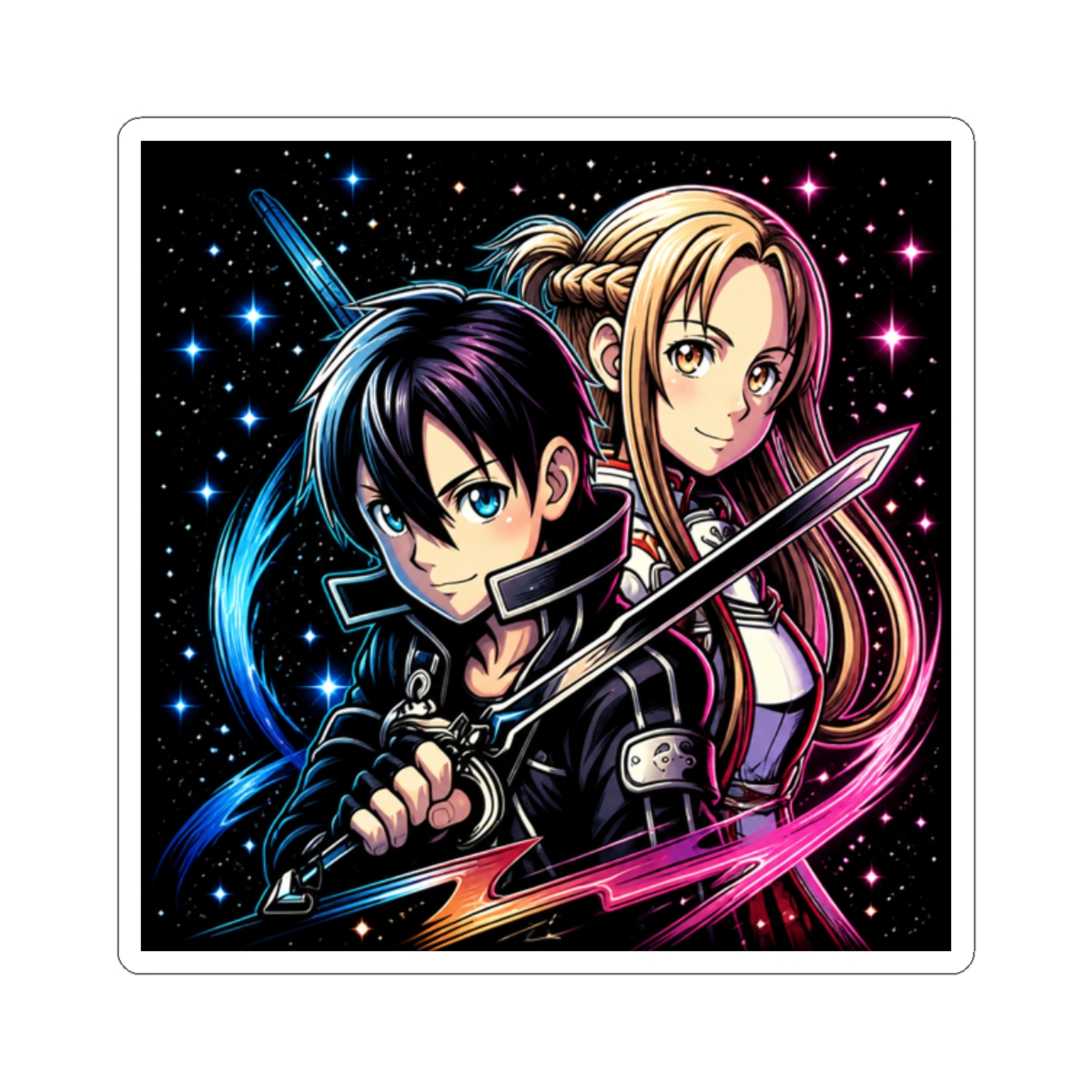 Kirito and Asuna Sword Art Online Sticker - alternate angle 3, merchandise