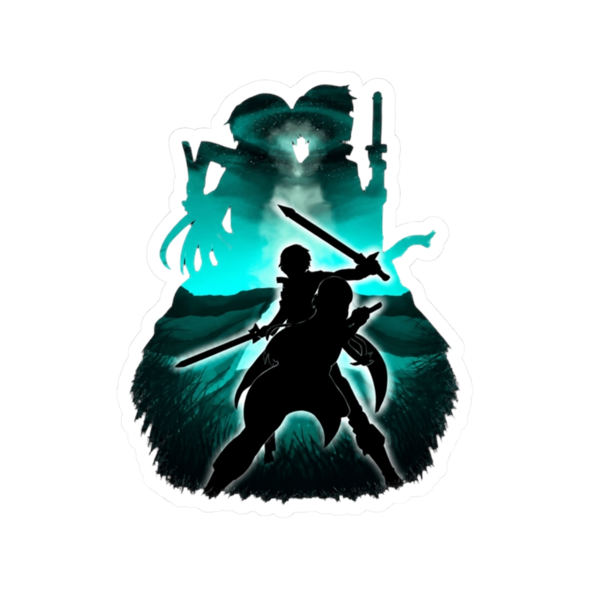 Kirito And Asuna Sword Art Online Silhouette - alternate angle 3, merchandise
