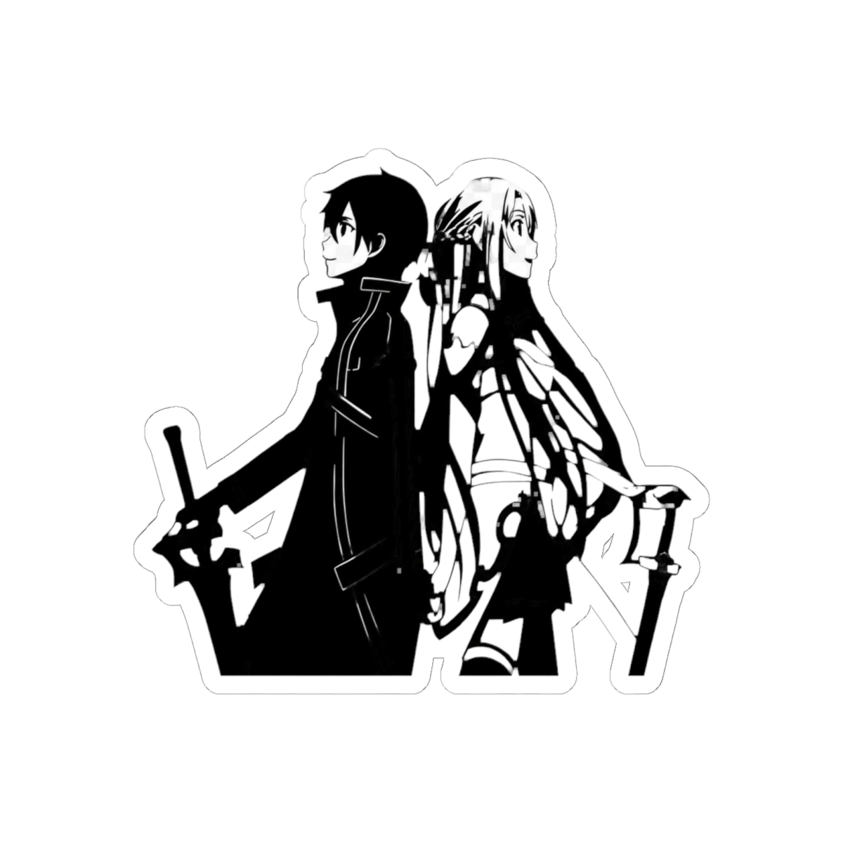 Kirito and Asuna in black and white | Sword Art Online - alternate angle 2, merchandise